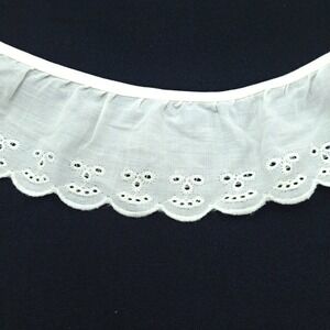 Vintage Lace Trim 1990s 6.5Yds 3" Wide Cotton Ivory Eyelet Ruffle Scalloped Edge